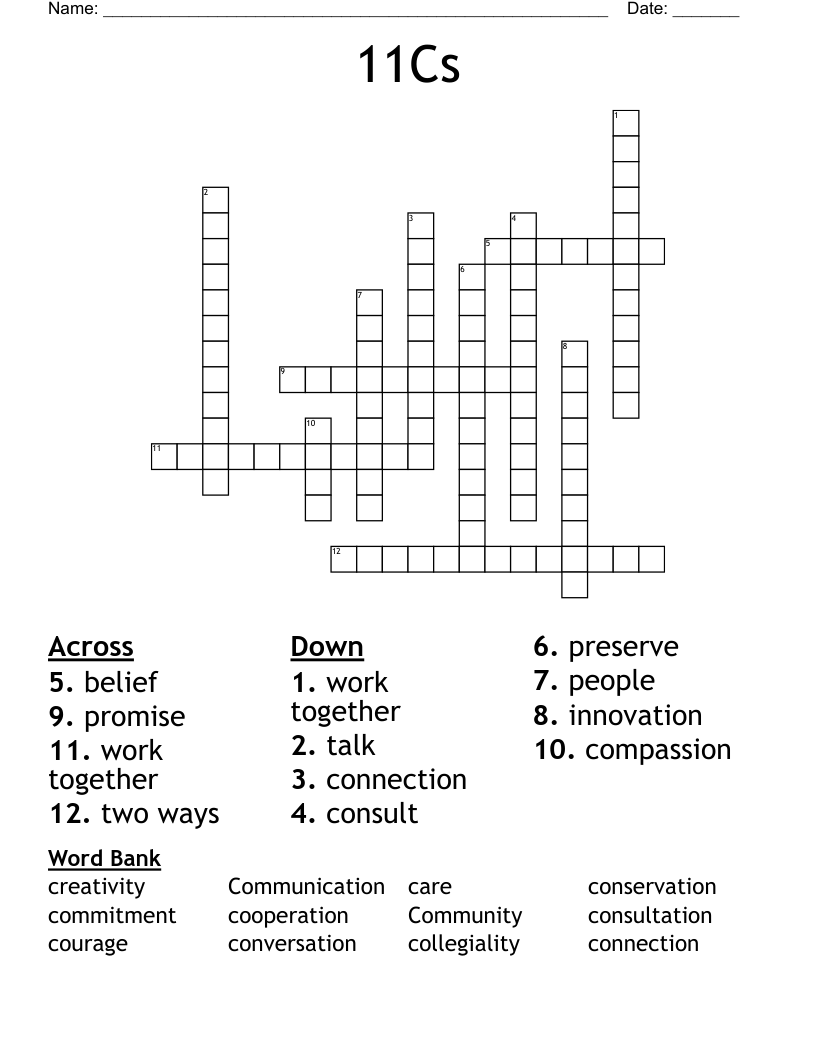 11Cs Crossword WordMint