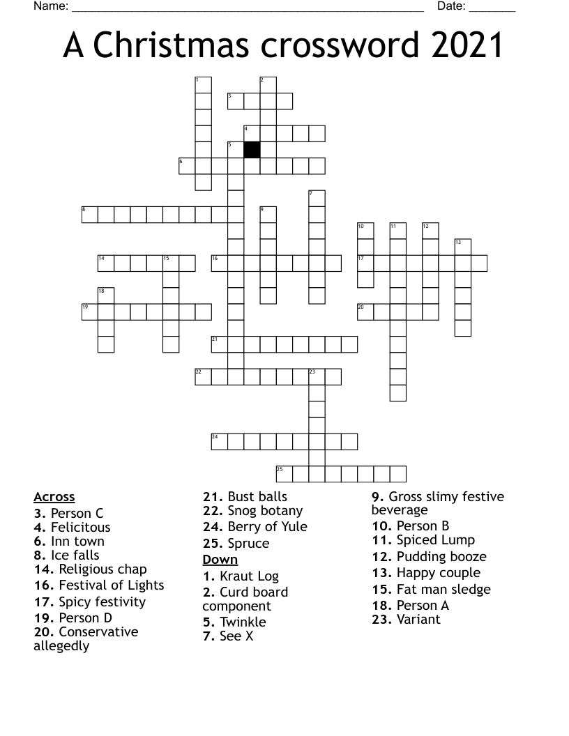 A Christmas crossword 2021