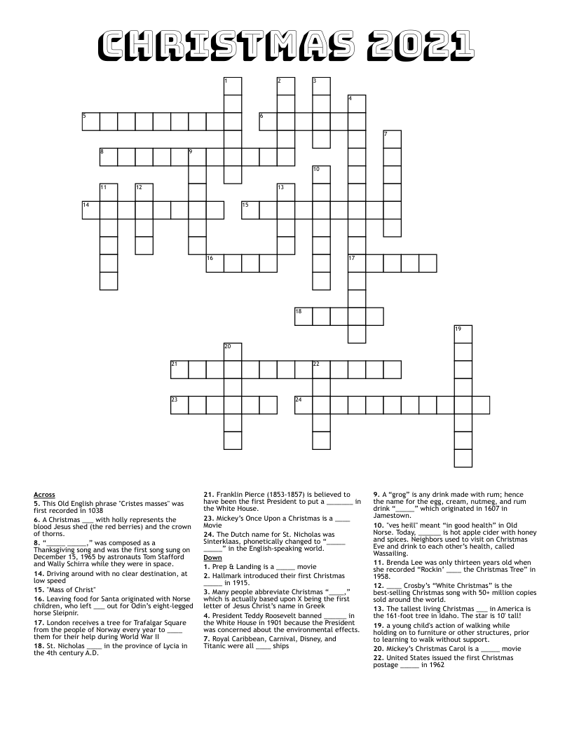Christmas 2021 Crossword
