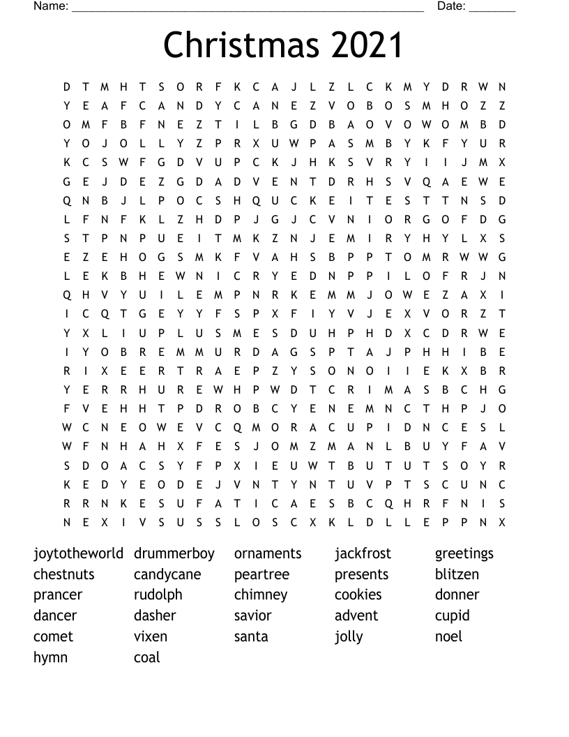 Christmas 2021 Word Search