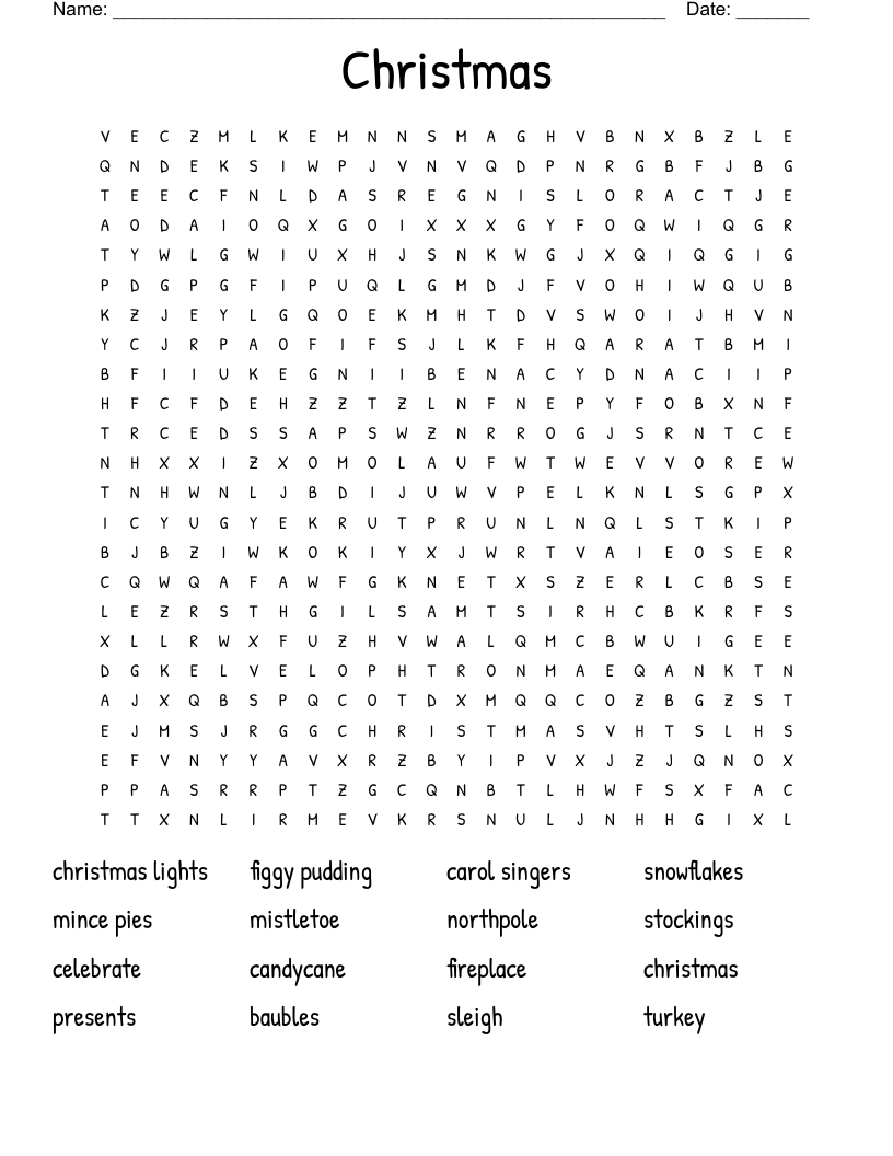 Christmas  Word Search