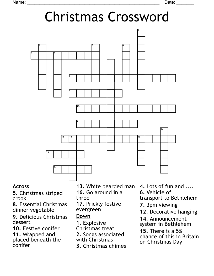 Christmas Crossword WordMint