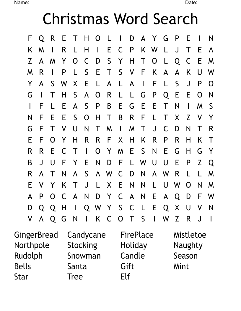 Christmas Word Search