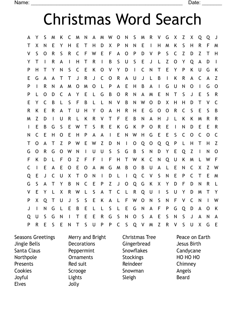 Christmas Word Search