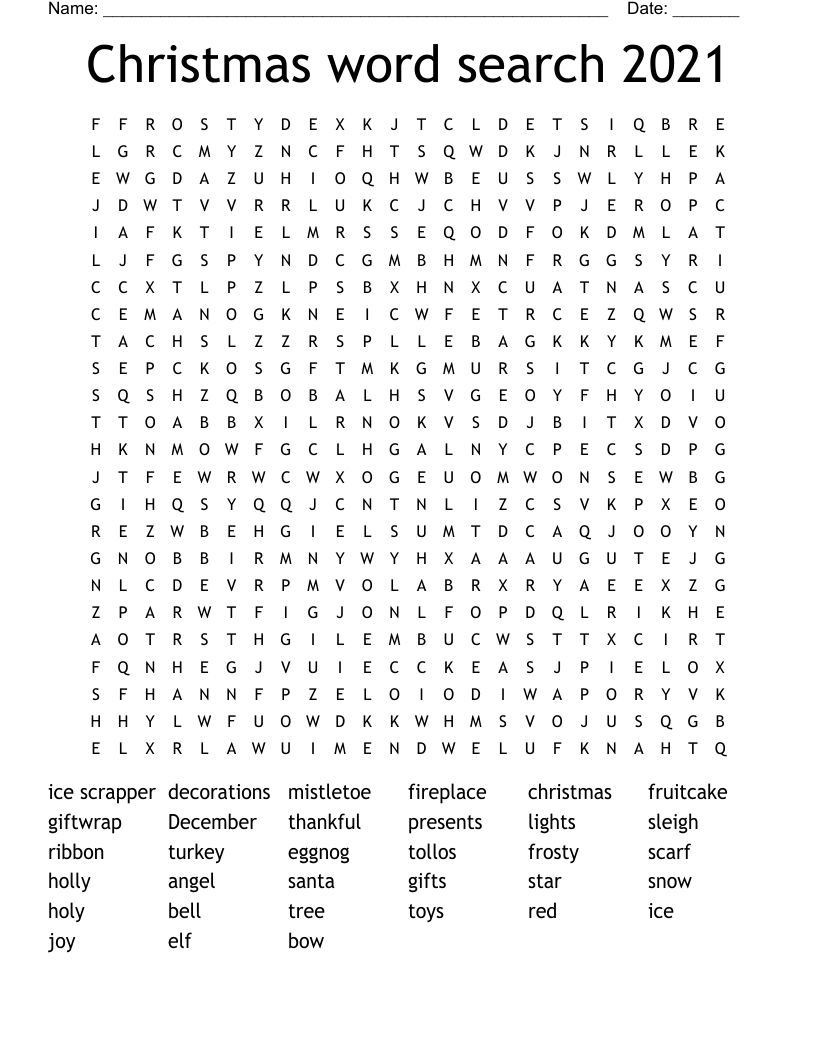Christmas word search 2021