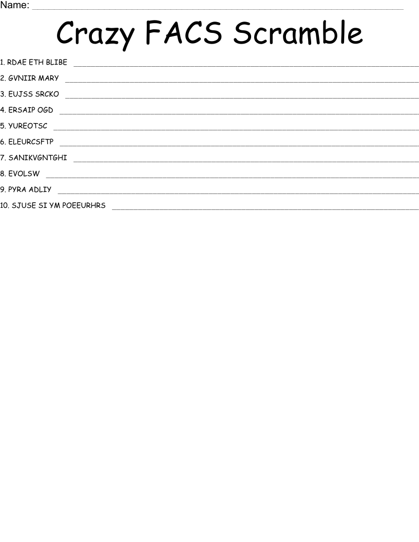 Crazy FACS  Scramble