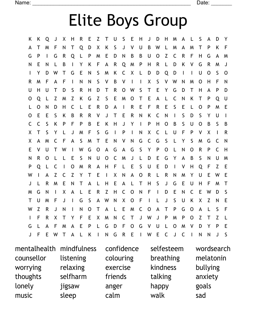Elite Boys Group Word Search