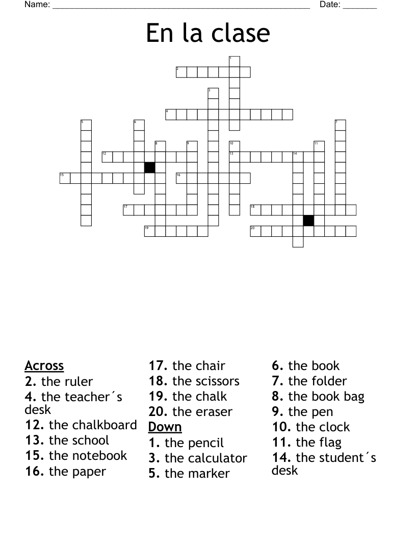 En la clase Crossword