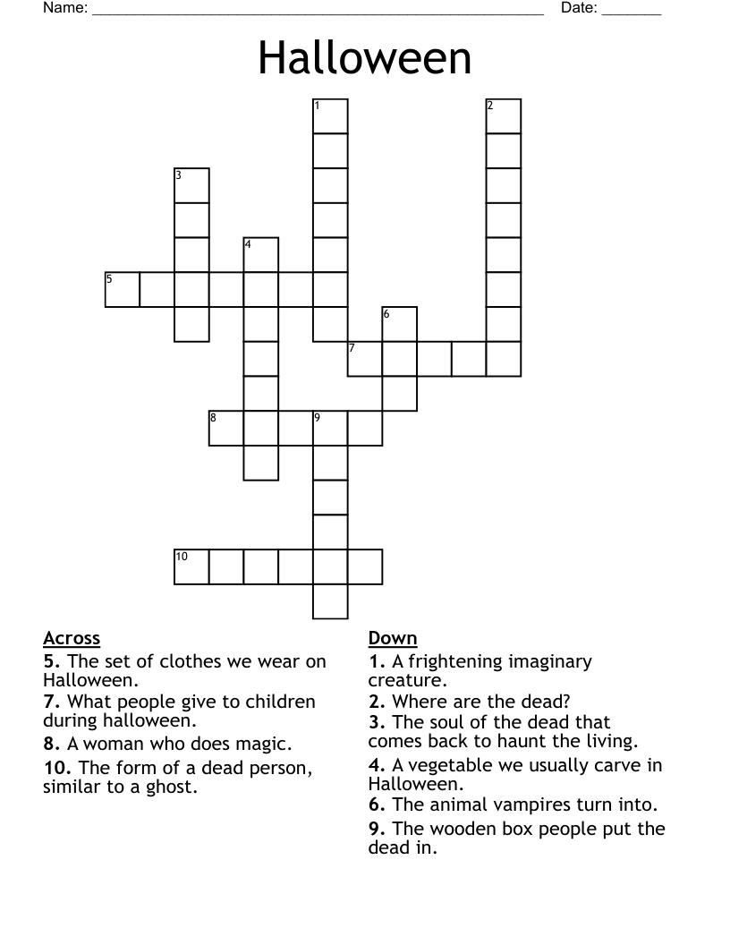 Halloween Crossword