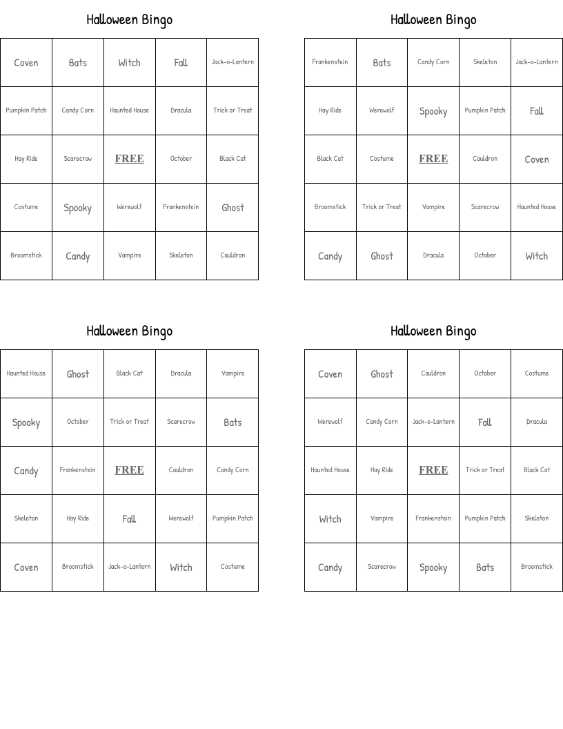 Halloween Bingo