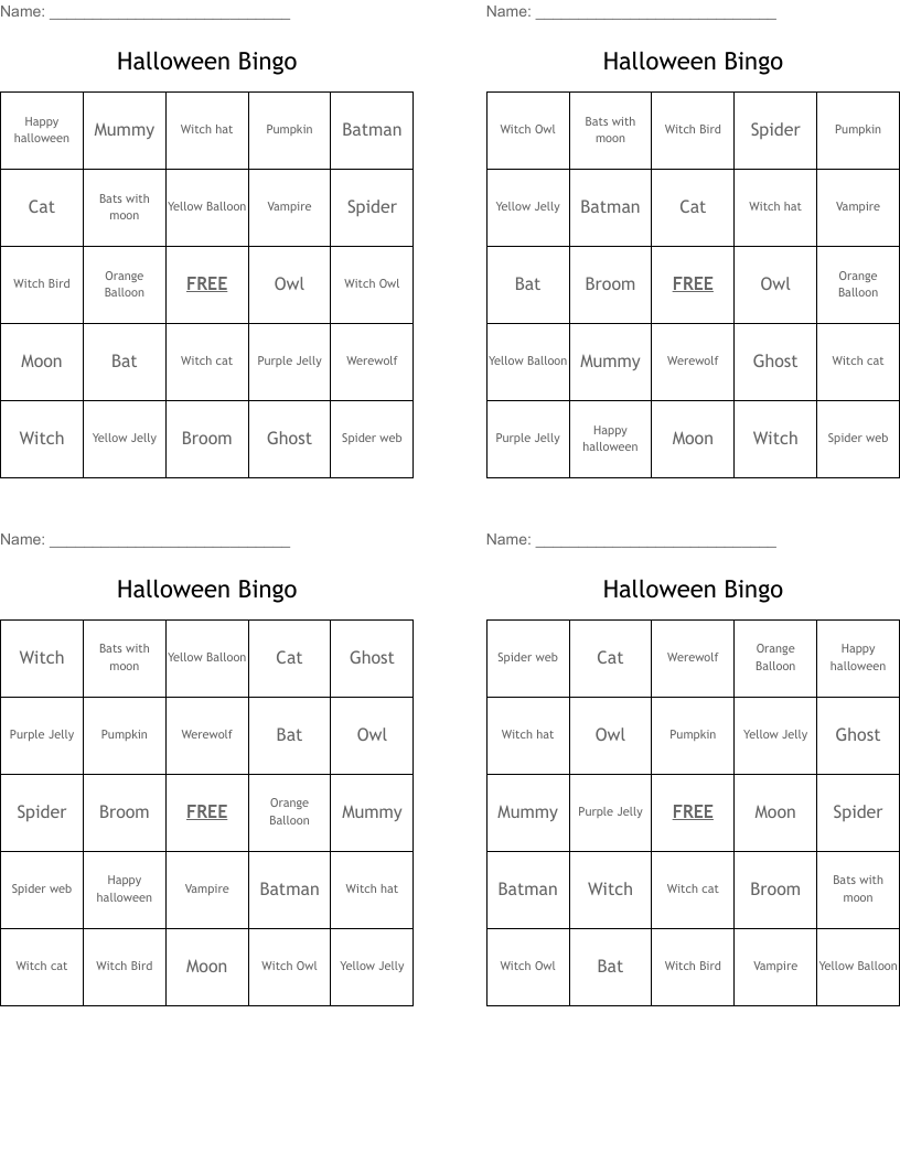 Halloween Bingo