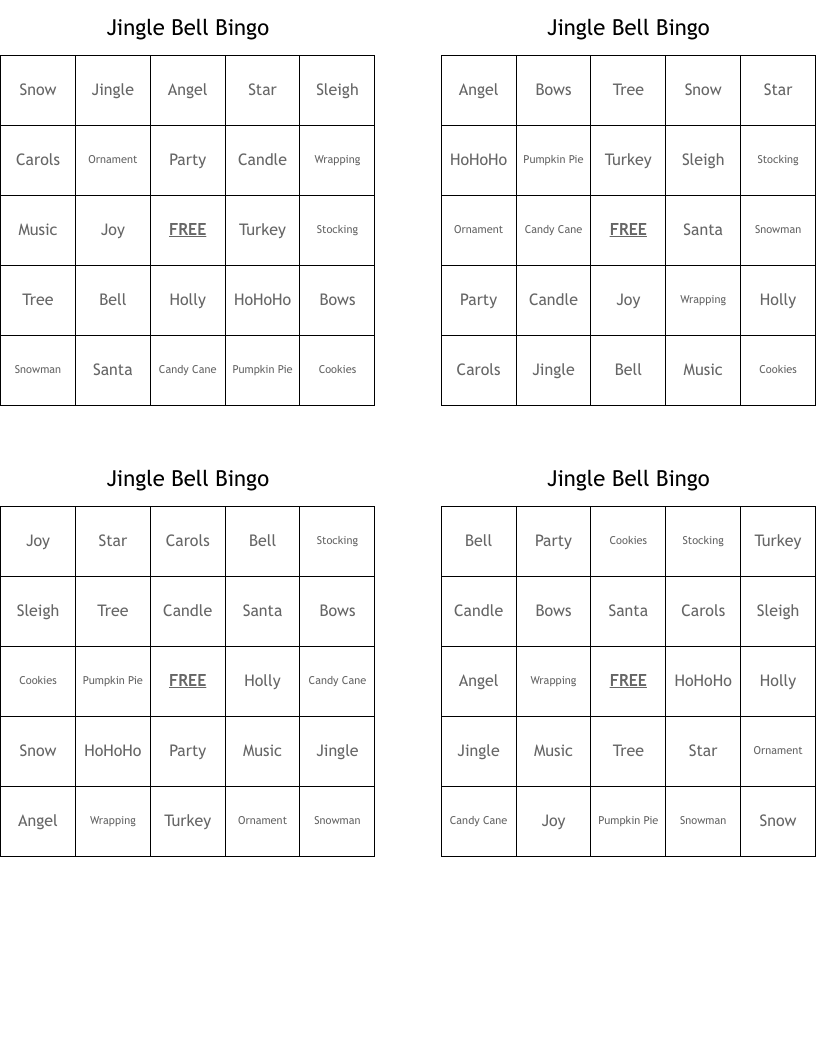 Jingle Bell Bingo
