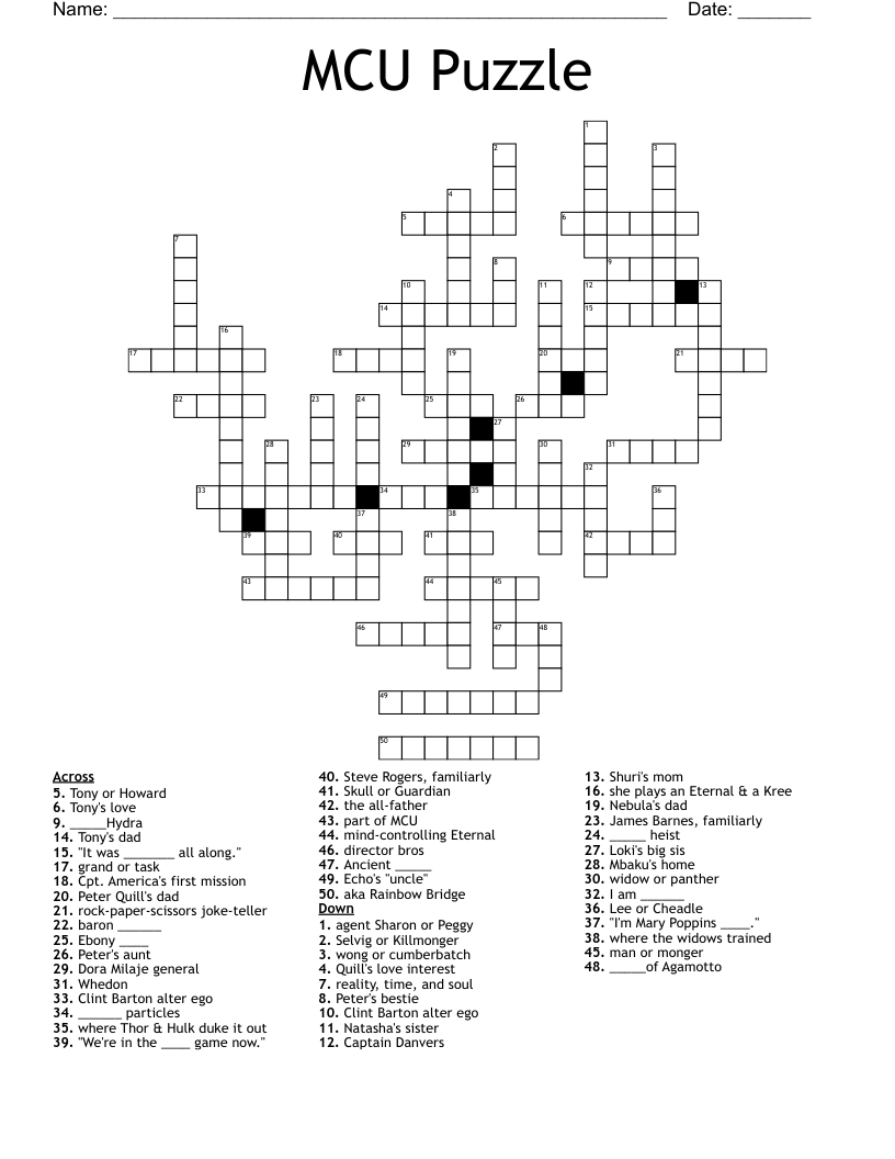 MARVEL CROSSWORD FUN WordMint