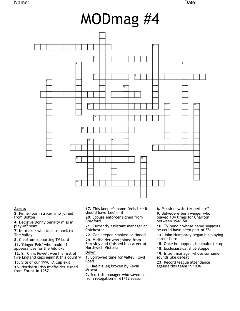 MODmag #4 Crossword