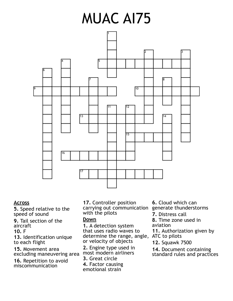 MUAC AI75 Crossword
