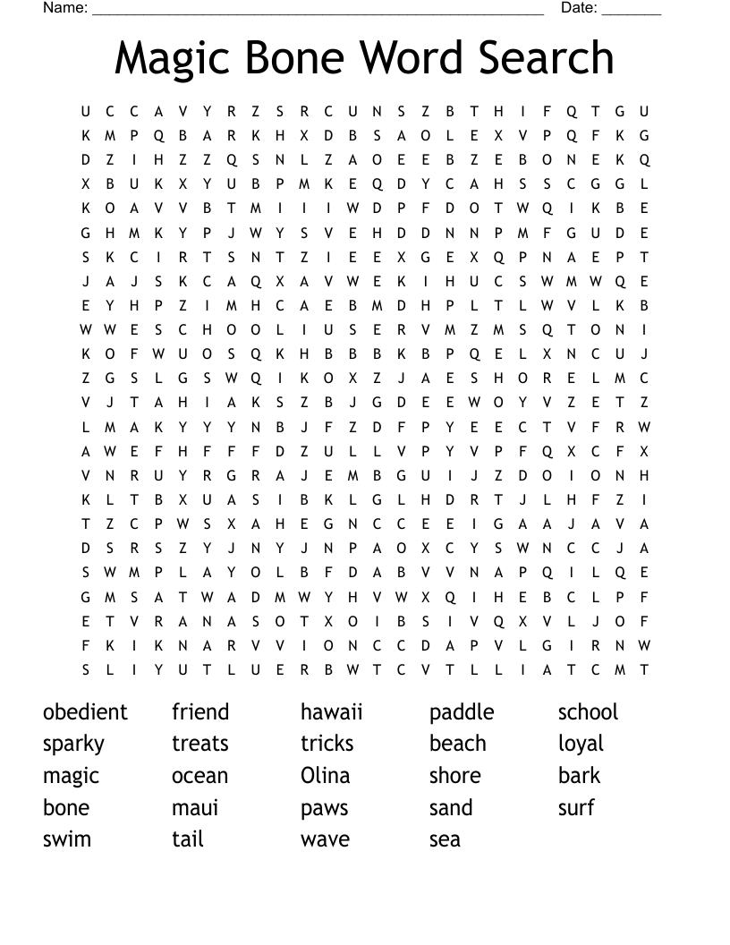 Magic Bone Word Search