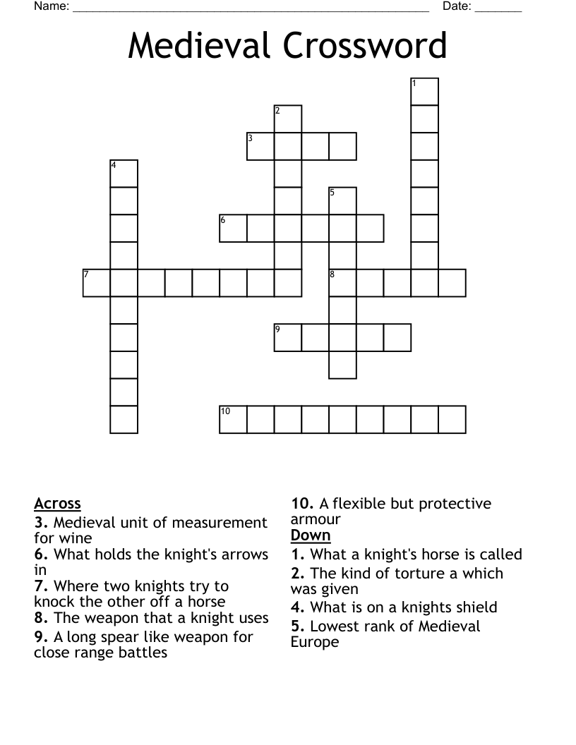 Medieval Crossword
