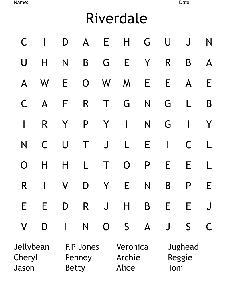 Riverdale Word Search