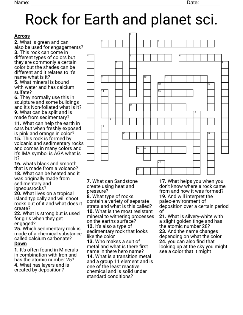 Rock for Earth and planet sci.