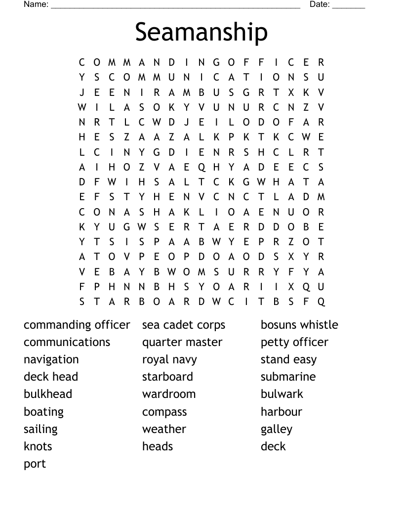 Seamanship Word Search
