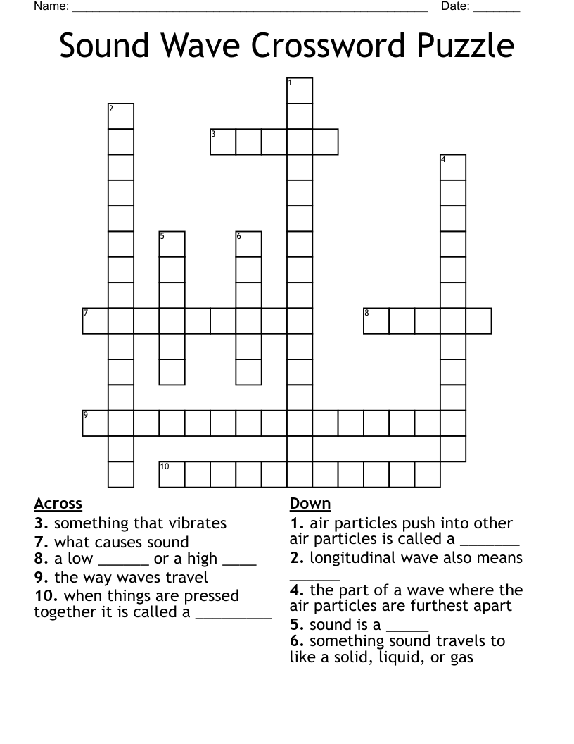 Sound Wave Crossword Puzzle WordMint