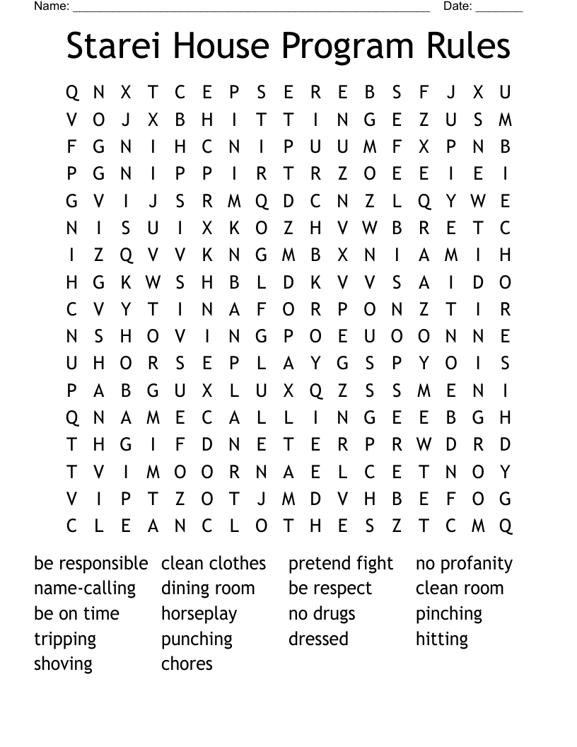 Starei House Program Rules