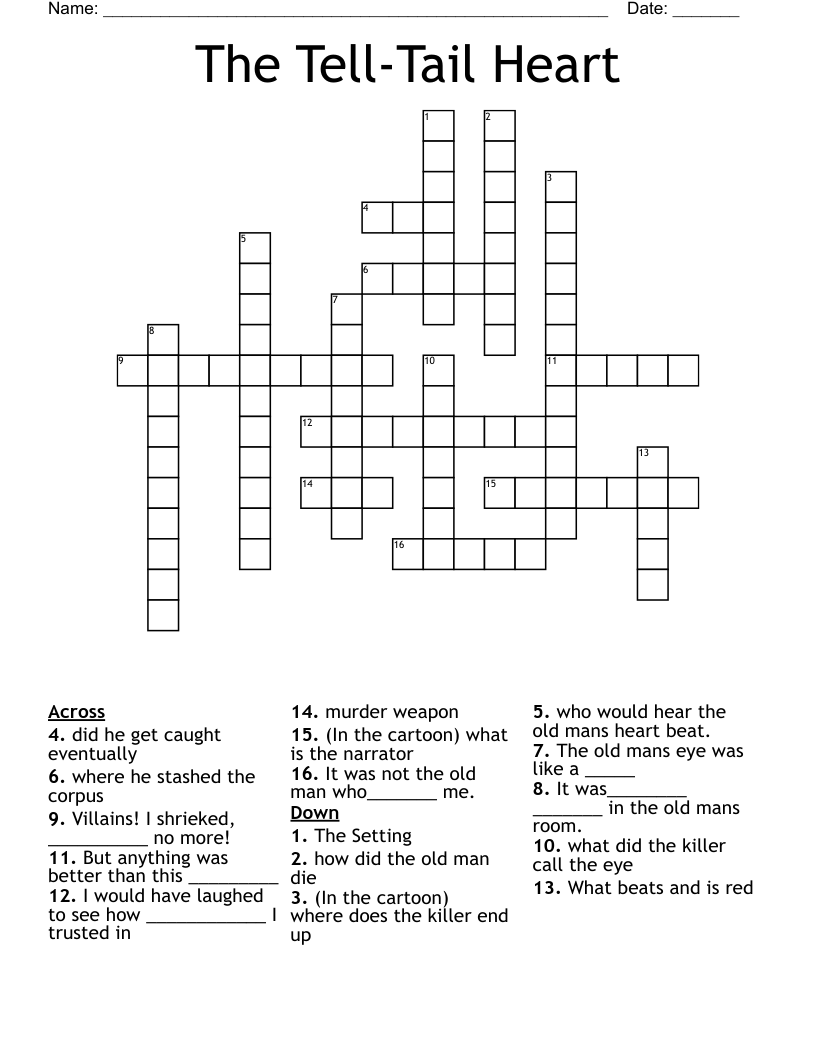 The Tell-Tail Heart Crossword