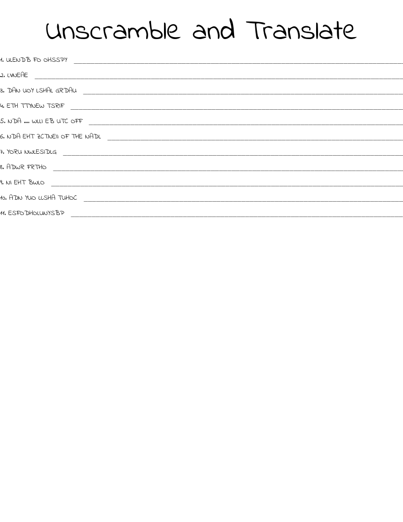 Unscramble and Translate