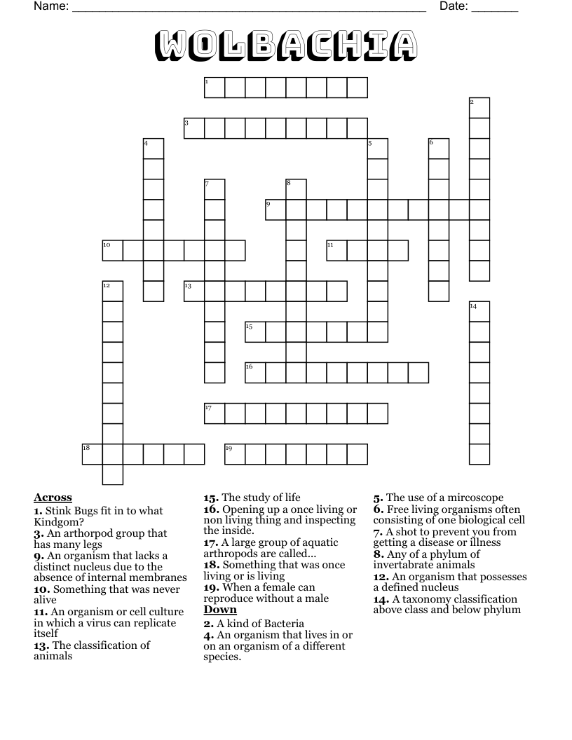 Wolbachia Crossword