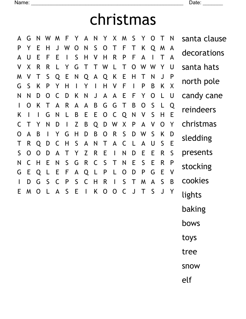 christmas Word Search