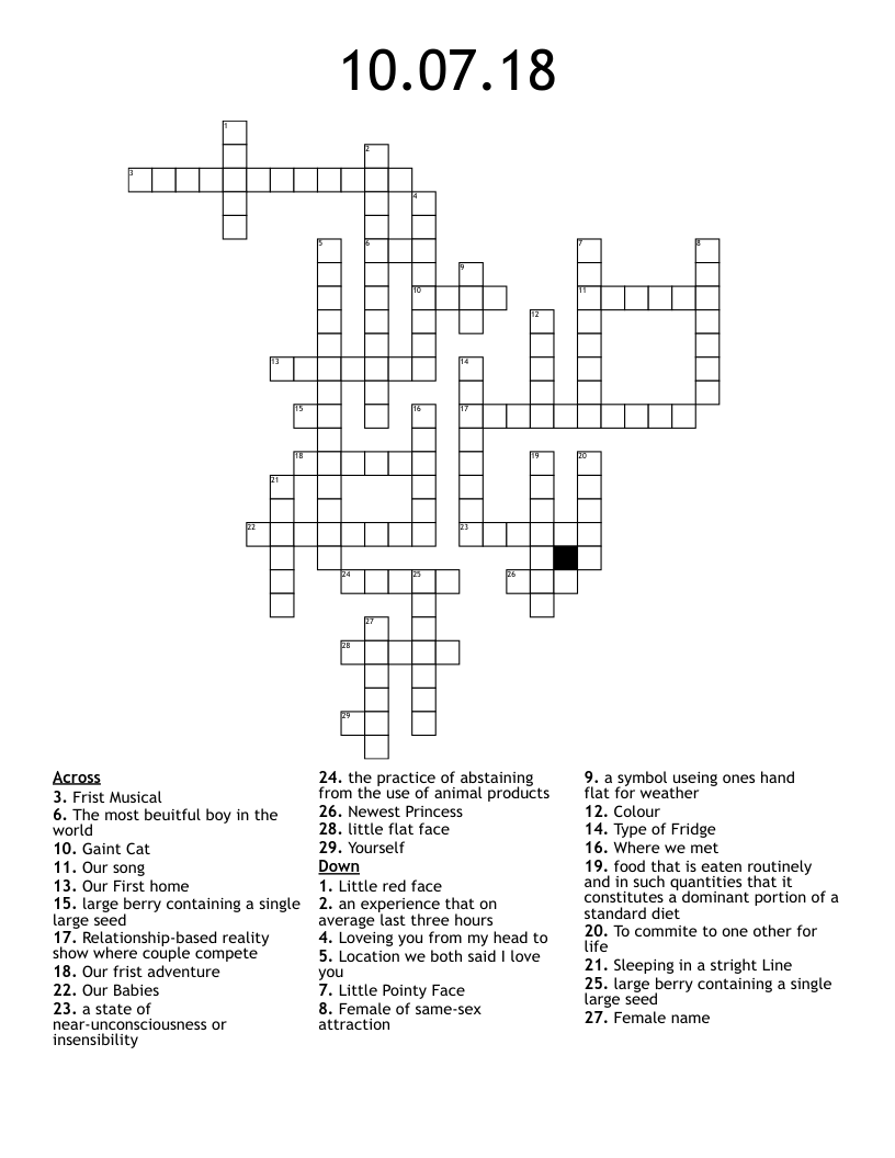 10.07.18 Crossword - WordMint