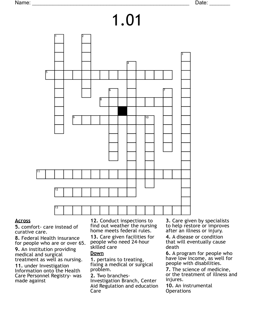1.01  Crossword