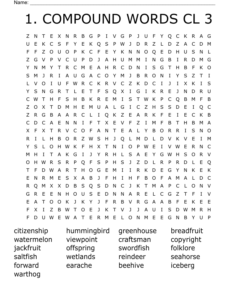 1. COMPOUND WORDS CL 3
