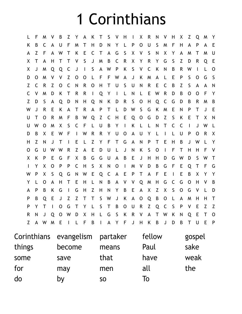 1 Corinthians Word Search