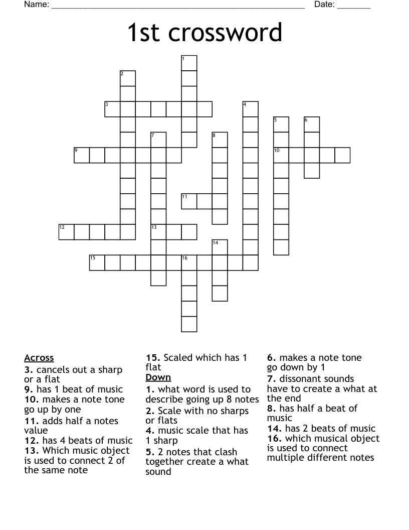 1st crossword