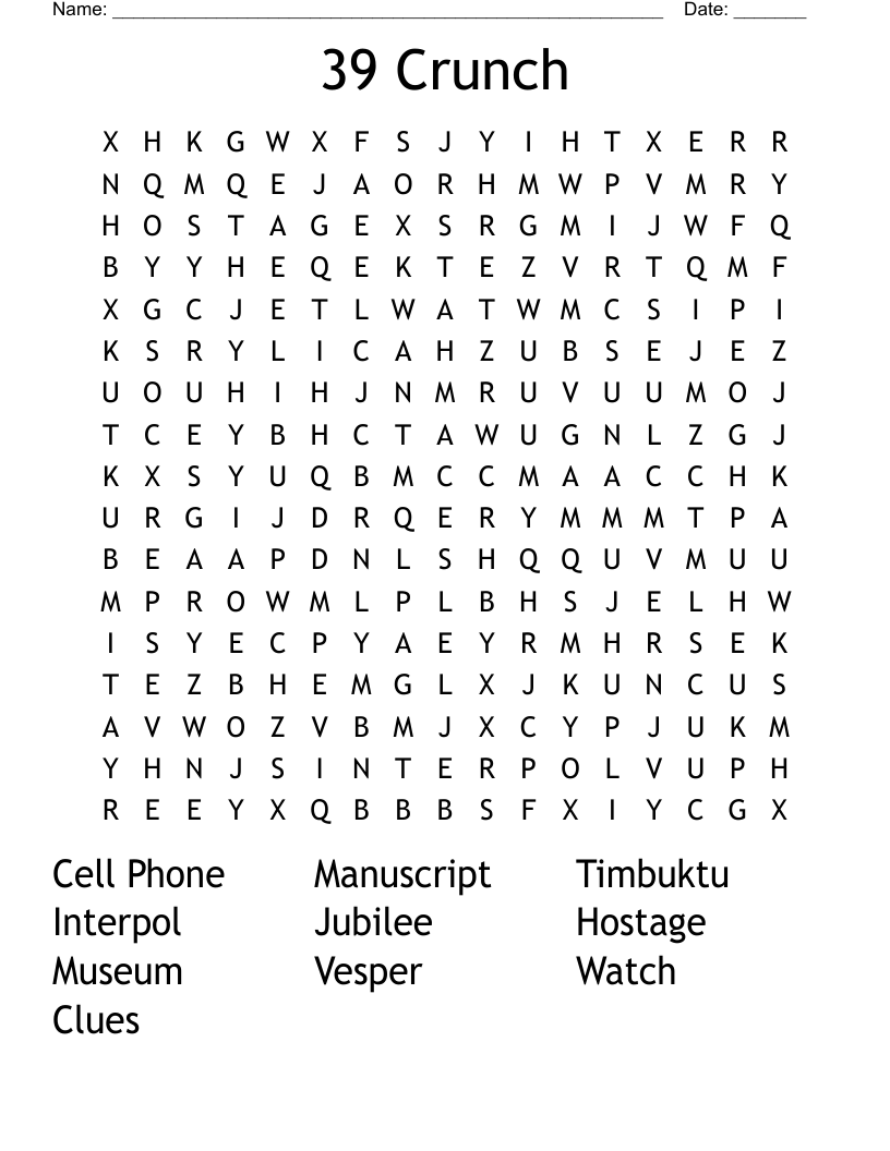39 Crunch Word Search