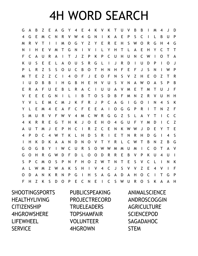 4H WORD SEARCH