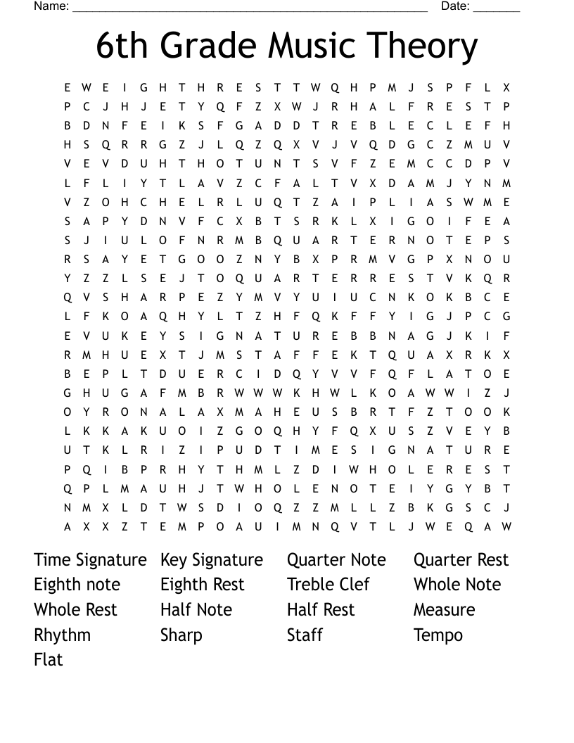 Music Theory Bingo WordMint