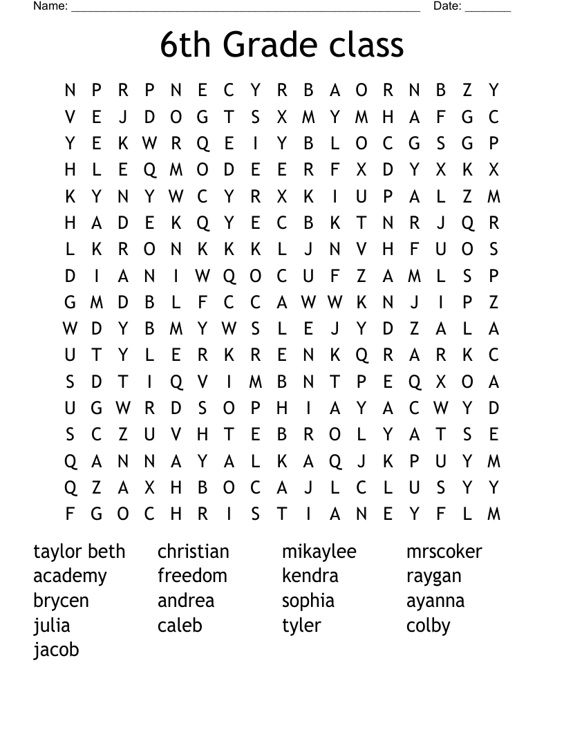 10th Grade Word Search