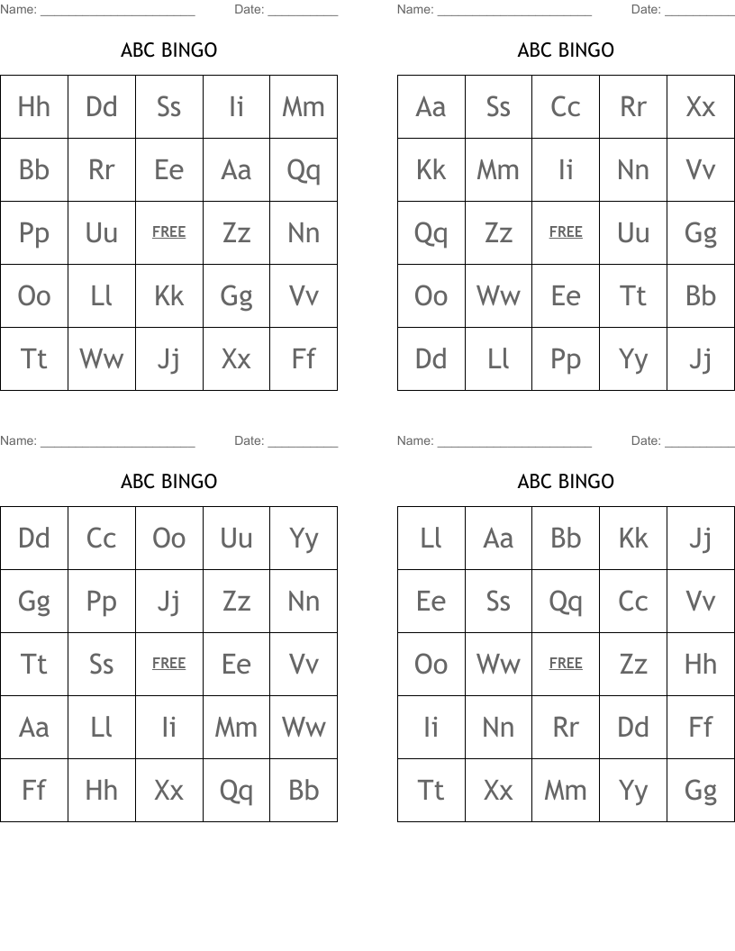 ABC BINGO WordMint