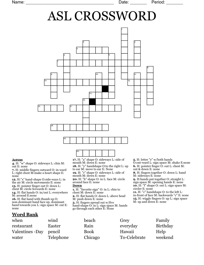 ASL CROSSWORD WordMint