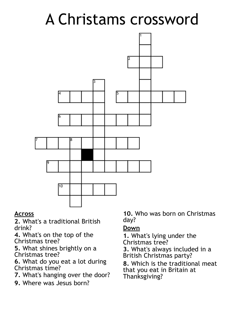 A Christams crossword