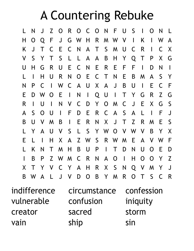 A Countering Rebuke Word Search