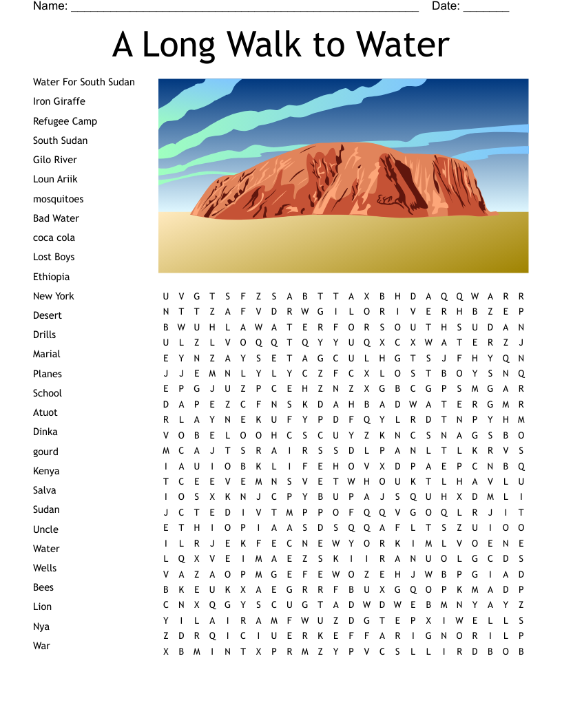 A Long Walk to Water Word Search