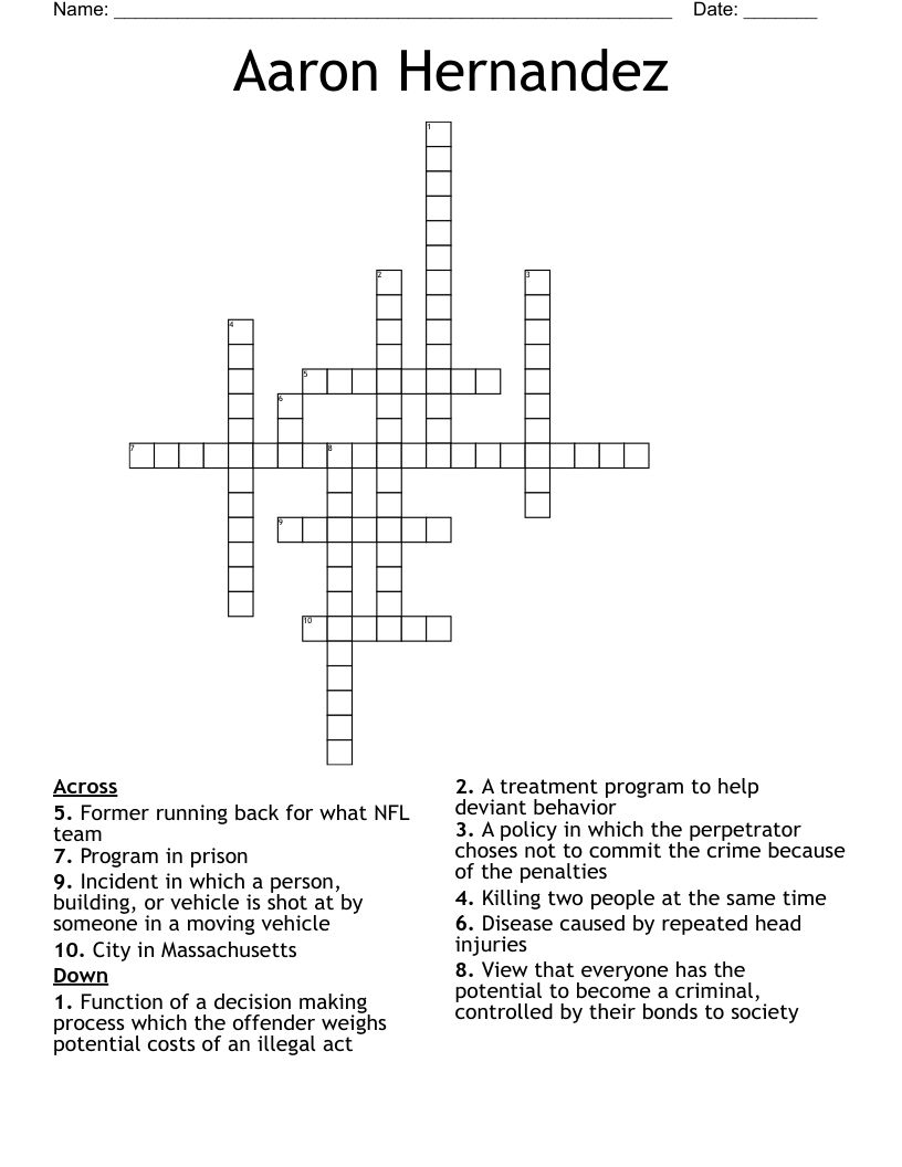 Aaron Hernandez  Crossword