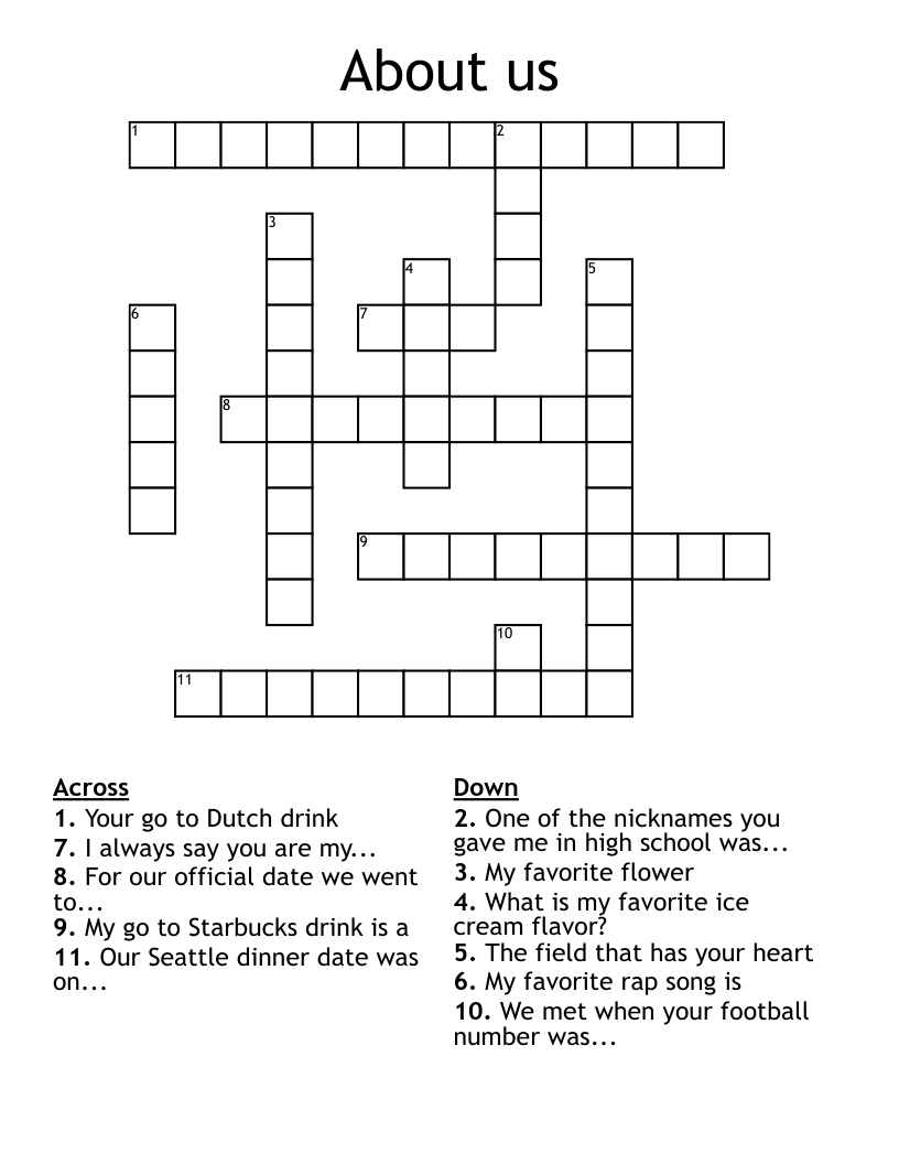 About us  Crossword