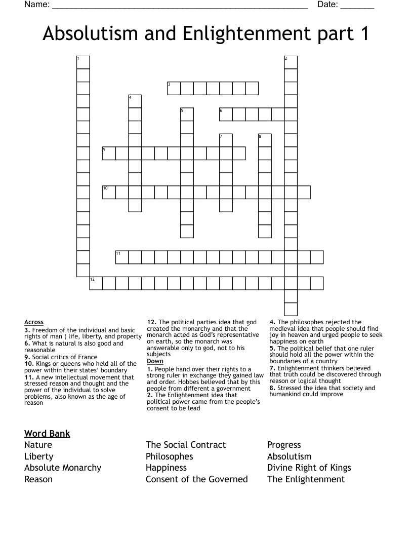 The Enlightenment Worksheet Answers