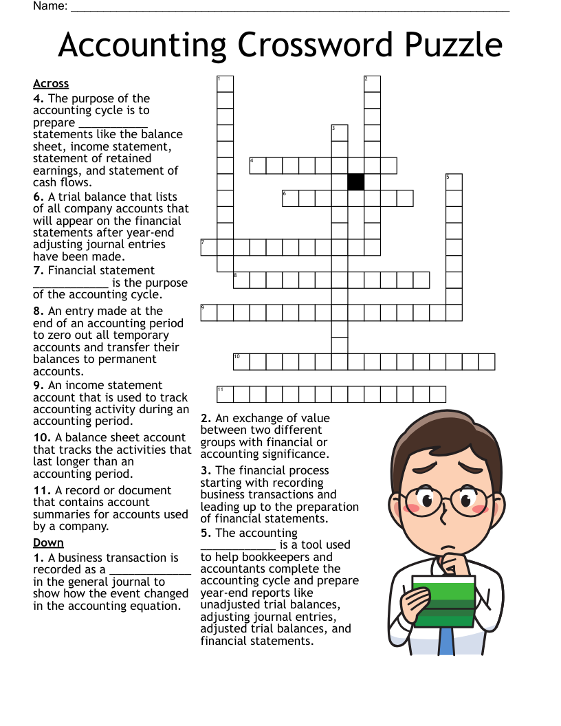Free Printable Accounting Crossword Puzzles
