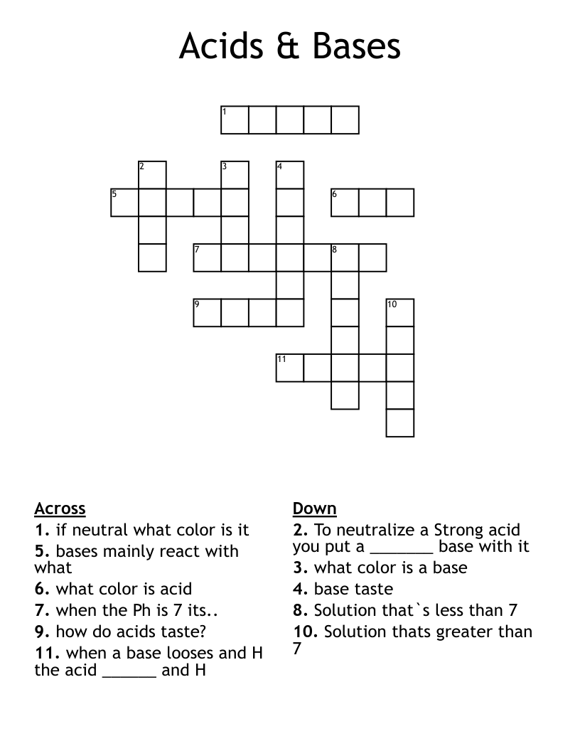 Acids Bases Crossword WordMint