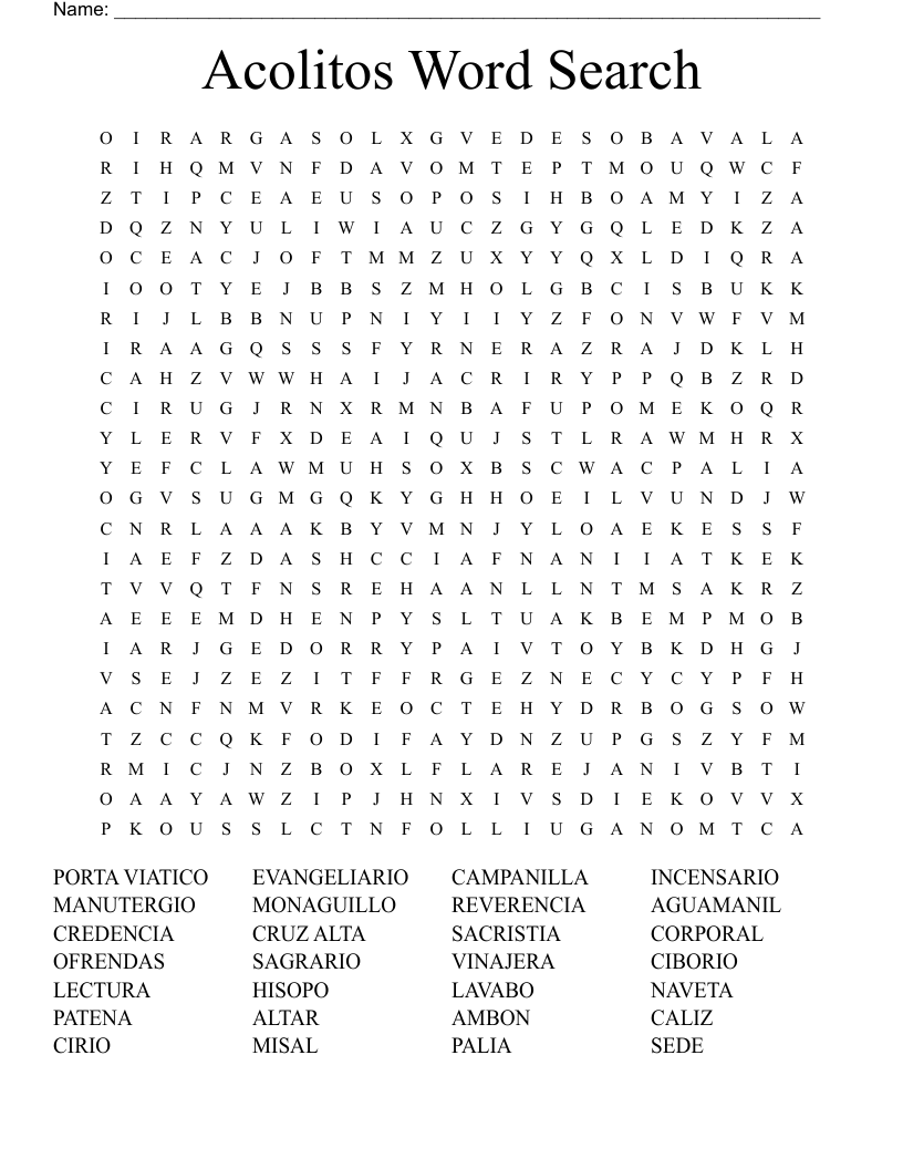 Acolitos Word Search